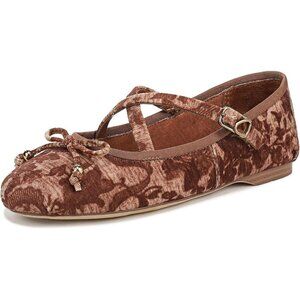 Circus NY by Sam Edelman Women's Cognac Multi Polyester Cross Strap Ballet Flat